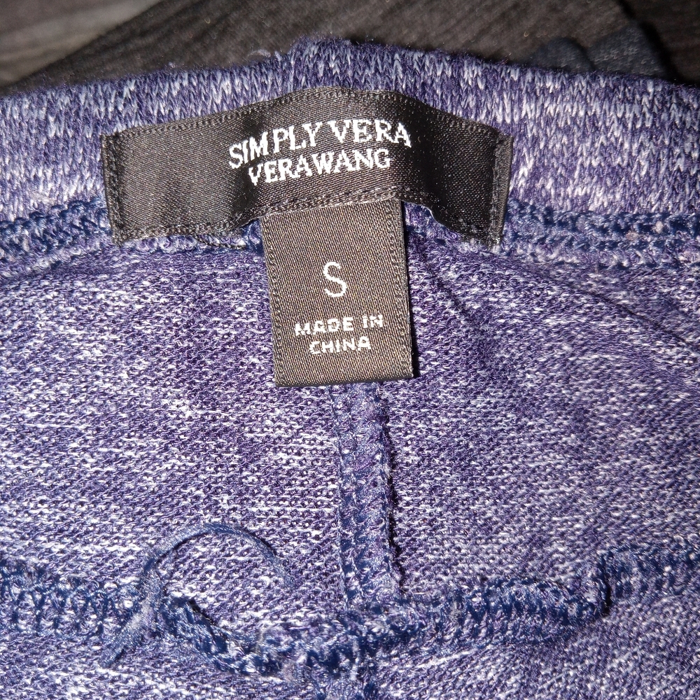 Vera Wang Navy & White Marled Soft Cozy Lounge Pants Small - Picture 6 of 10